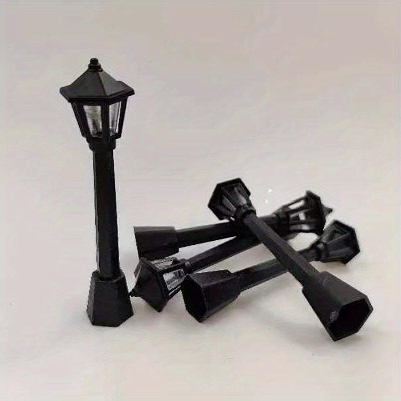 5pcs Christmas Street Light Decorations Retro Lamp Micro Landscape Model Lights