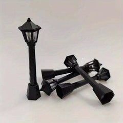5pcs Christmas Street Light Decorations Retro Lamp Micro Landscape Model Lights