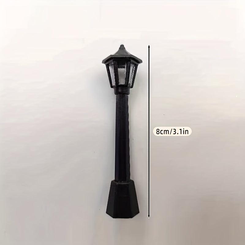 5pcs Christmas Street Light Decorations Retro Lamp Micro Landscape Model Lights