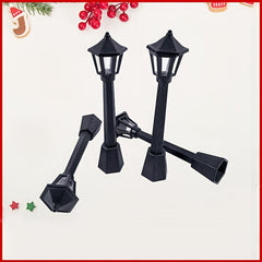 5pcs Christmas Street Light Decorations Retro Lamp Micro Landscape Model Lights