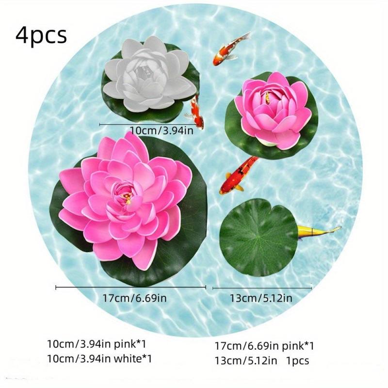 6pcs Realistic Water Lily Simulation Pond Plant for Decoration