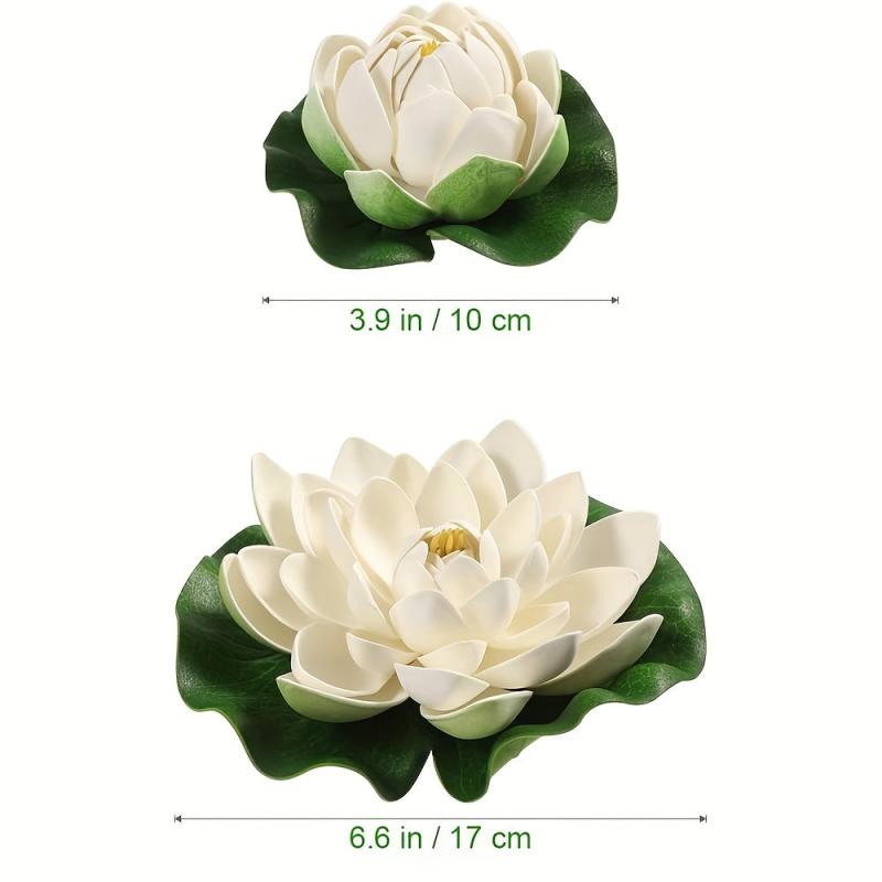 6pcs Realistic Water Lily Simulation Pond Plant for Decoration