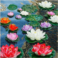 6pcs Realistic Water Lily Simulation Pond Plant for Decoration