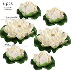6pcs Realistic Water Lily Simulation Pond Plant for Decoration