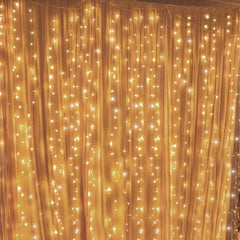 200 LED Curtain Lights 6.56ft with Remote - Waterproof Fairy Lights