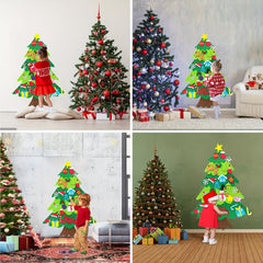 DIY Felt Christmas Tree Set with 32 Ornaments Xmas Decoration
