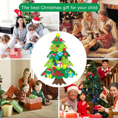 DIY Felt Christmas Tree Set with 32 Ornaments Xmas Decoration