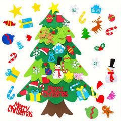 DIY Felt Christmas Tree Set with 32 Ornaments Xmas Decoration