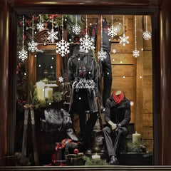 76pcs Christmas Window Decorations Snowflakes Window Clings Decals
