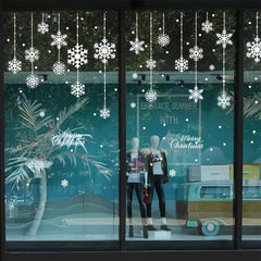 76pcs Christmas Window Decorations Snowflakes Window Clings Decals