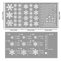 76pcs Christmas Window Decorations Snowflakes Window Clings Decals