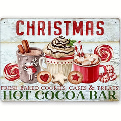 Christmas Hot Cocoa Bar Tin Sign Kitchen Decor