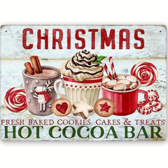 Christmas Hot Cocoa Bar Tin Sign Kitchen Decor