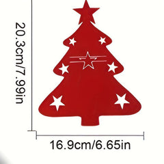 12pcs Christmas Tree Cutlery Holder Felt Fork And Spoon Bag