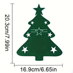 12pcs Christmas Tree Cutlery Holder Felt Fork And Spoon Bag