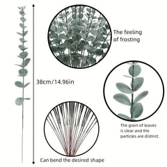 24pcs Artificial Eucalyptus Branches for Room Decoration