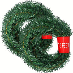 18ft Christmas Pine Garland Greenery Holiday Wedding Decoration
