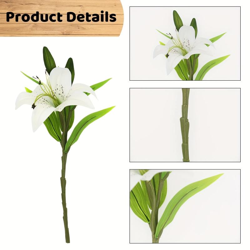 6pcs Artificial Lily Flower Real Touch Flower Arrangement Room Decor