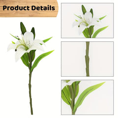 6pcs Artificial Lily Flower Real Touch Flower Arrangement Room Decor