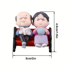 Realistic Old Couple Statue Set for Garden and Home Decor