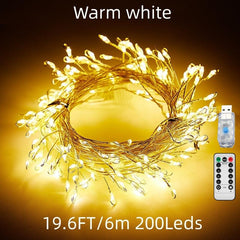 Fairy Lights Led Firecracker Lights 8 Twinkling Modes USB Remote With Timer