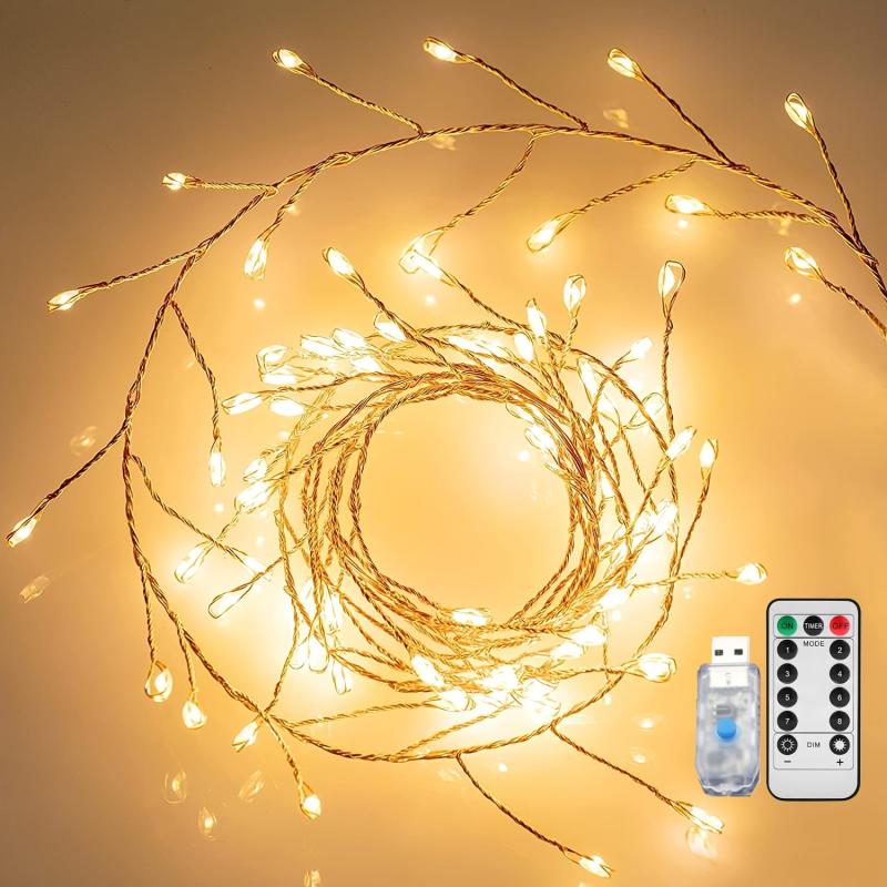 Fairy Lights Led Firecracker Lights 8 Twinkling Modes USB Remote With Timer