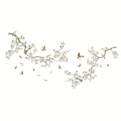 3pcs Fresh Branches Bird Butterfly Wall Sticker Self-adhesive