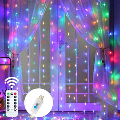 Curtain LED String Lights Christmas Decoration Remote Control