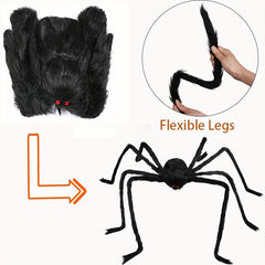 Halloween Giant Spider Soft Hairy Scary Spider For Outdoor & Indoor Decoration