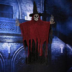 2pcs Halloween Hanging Skeleton Ghost Decorations 45.6 Scary Grim Reapers Hat