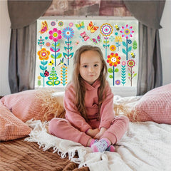 Spring Flower Butterfly Window Stickers Set