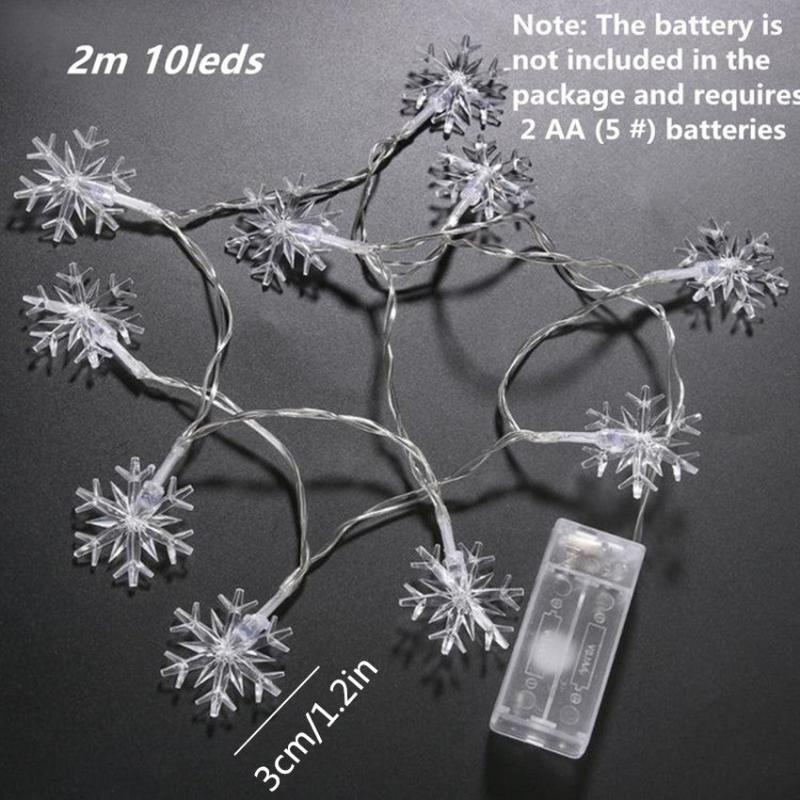8m 10LED Snowflake Lights Xmas Tree Decoration Garden Snowflake