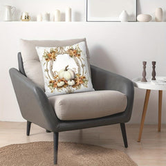Autumn Pumpkin Flowers Print Pillowcase Home Decor