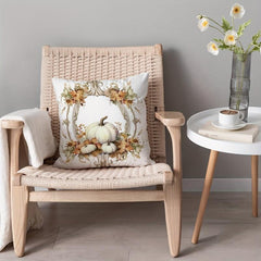 Autumn Pumpkin Flowers Print Pillowcase Home Decor