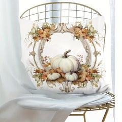 Autumn Pumpkin Flowers Print Pillowcase Home Decor