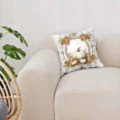 Autumn Pumpkin Flowers Print Pillowcase Home Decor