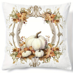 Autumn Pumpkin Flowers Print Pillowcase Home Decor