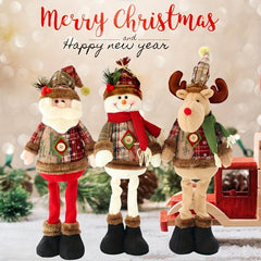 Christmas Dolls Tree Decor Reindeer Snowman Santa Claus Standing Doll