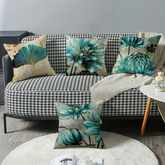 Lotus Square Linen Cushion Cover 45cmx45cm