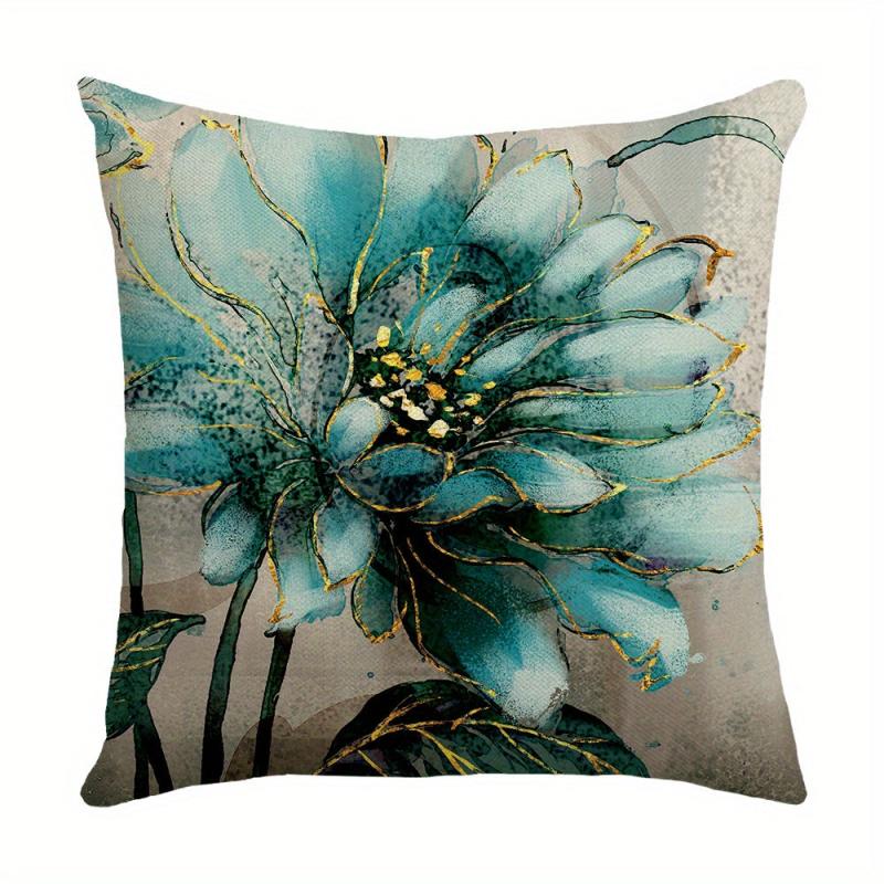 Lotus Square Linen Cushion Cover 45cmx45cm