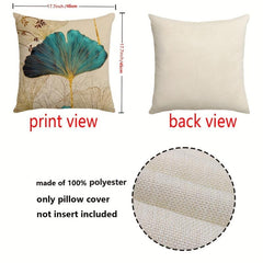 Lotus Square Linen Cushion Cover 45cmx45cm