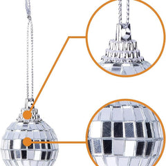 12pcs 3.05cm Mirror Disco Ball Glass Hanging Ornament