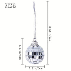12pcs 3.05cm Mirror Disco Ball Glass Hanging Ornament
