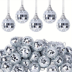 12pcs 3.05cm Mirror Disco Ball Glass Hanging Ornament