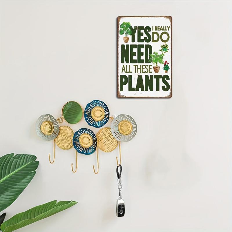Plants Retro Look Metal Decoration Poster Sign 8''x12''