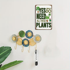 Plants Retro Look Metal Decoration Poster Sign 8''x12''