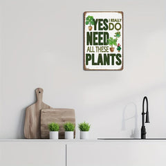Plants Retro Look Metal Decoration Poster Sign 8''x12''