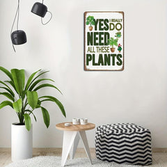 Plants Retro Look Metal Decoration Poster Sign 8''x12''