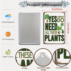 Plants Retro Look Metal Decoration Poster Sign 8''x12''