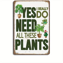 Plants Retro Look Metal Decoration Poster Sign 8''x12''